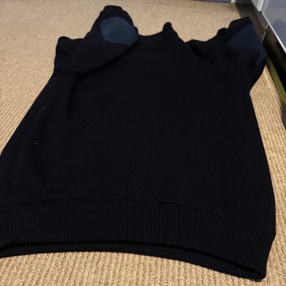 Barbour Storm Jumper Mens L Knit Wool Sweater Quarter Zip Pullover Blue - Picture 10 of 10